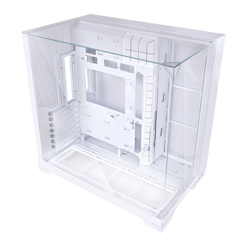 Lian Li O11 Vision Compact Dual-Chamber Mid-Tower Triple Tempered Glass ATX Case - White | 011VPW - Desert Games