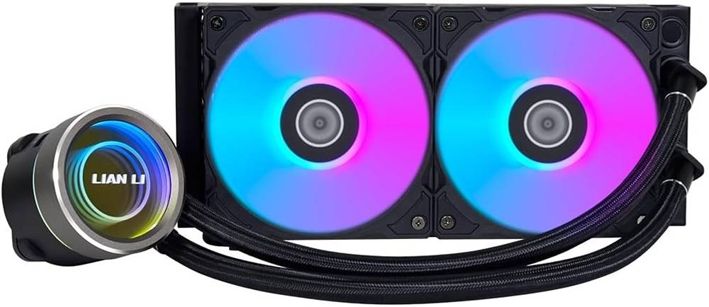 Lian Li Galahad II Trinity 240 Liquid CPU Cooler, 240mm Radiator, 2x 120mm Fans, 3200RPM Pump Speed, 79.9CFM Fan Airflow, 2450RPM Fan Speed, Fluid Dynamic Bearing, Black | GA2T24B - Desert Games