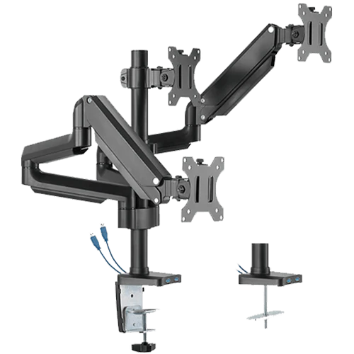 Twisted Minds Triple Monitor Aluminum Slim Mechanical Spring USB Monitor Arm TM-26-C018UP - Desert Games