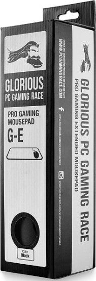 Glorious G-E Extended Gaming Mouse Pad/Mat, Long Black Cloth, Mousepad, Stitched Edges, 36x11 | G-E - Desert Games