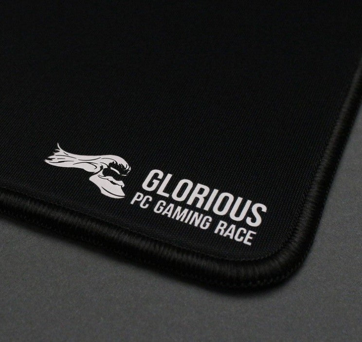 Glorious G-P Extended Gaming Mouse Pad/Mat, Long Black Cloth, Mousepad, Stitched Edges, 14x24 | G-P - Desert Games