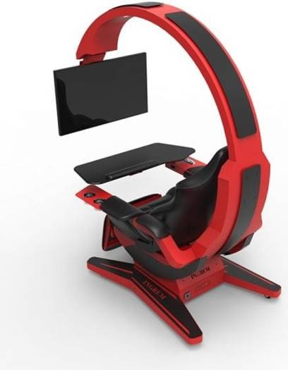 Dxracer-INGREM Gaming Pod, Supports Up to 49" Monitor, (Black Red) - Desert Games