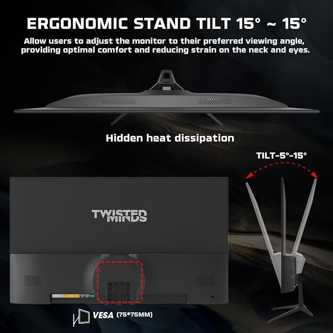 Twisted Minds 32-Inch Monitor, UHD 4K View, Resolution 3840 * 2160, 155Hz Refresh Rate, 16:9 Aspect Ratio, 1ms Response Time, Blur-Free Gaming, Typical Brightness of 400cd/m², HDMI 2.0 Black - Desert Games