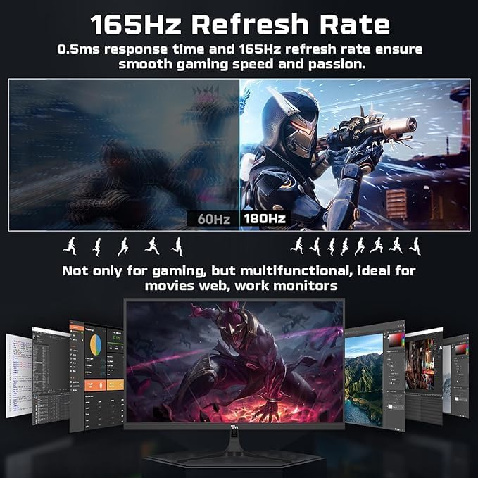 Twisted Minds 32-Inch Monitor, UHD 4K View, Resolution 3840 * 2160, 155Hz Refresh Rate, 16:9 Aspect Ratio, 1ms Response Time, Blur-Free Gaming, Typical Brightness of 400cd/m², HDMI 2.0 Black - Desert Games