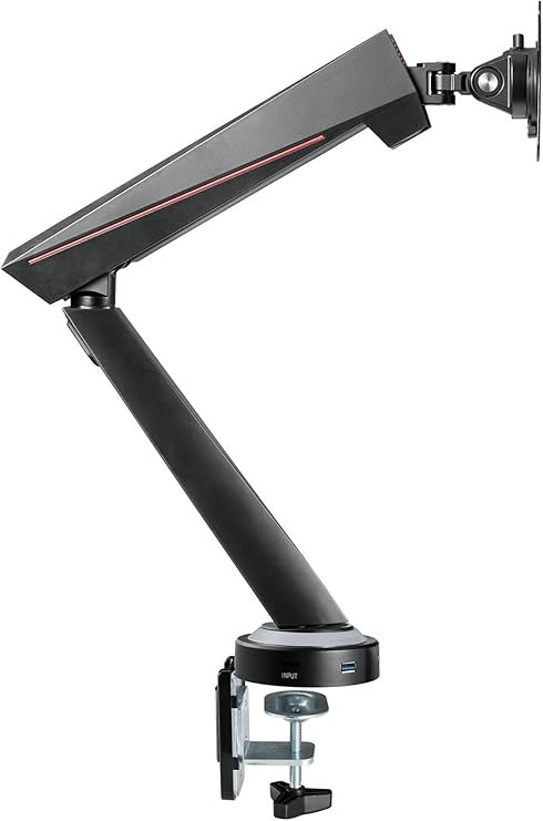 Twisted Mind Single RGB Monitor Mount, Spring-Assisted, Pro Gaming Monitor, Arm With Usb | LDT39-C012U - Desert Games