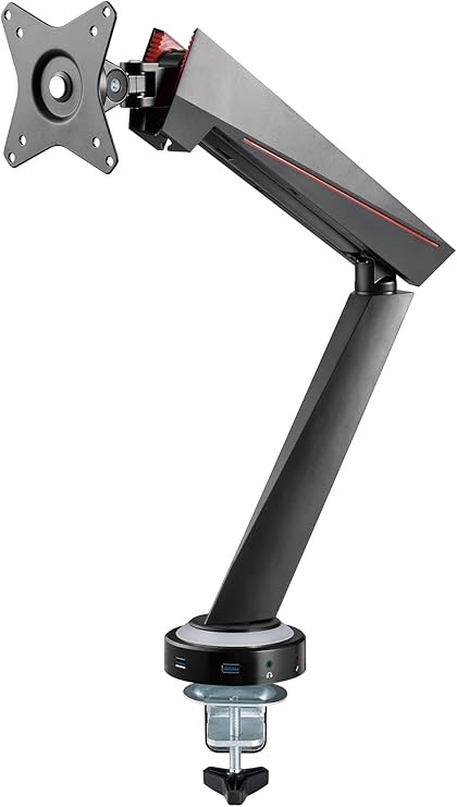 Twisted Mind Single RGB Monitor Mount, Spring-Assisted, Pro Gaming Monitor, Arm With Usb | LDT39-C012U - Desert Games