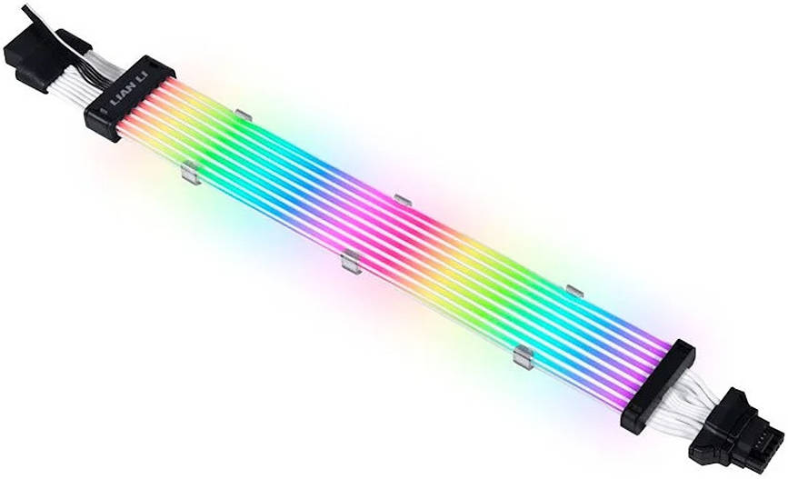 Lian Li Strimer Plus V2 12+4 To 12+4 Pin Add-RGB Cable, Unlock Your Imagination, Compatible with L-Connect, 8 Light Guides, 320mm Cable Length | G89.PW16-8PV2.00 - Desert Games