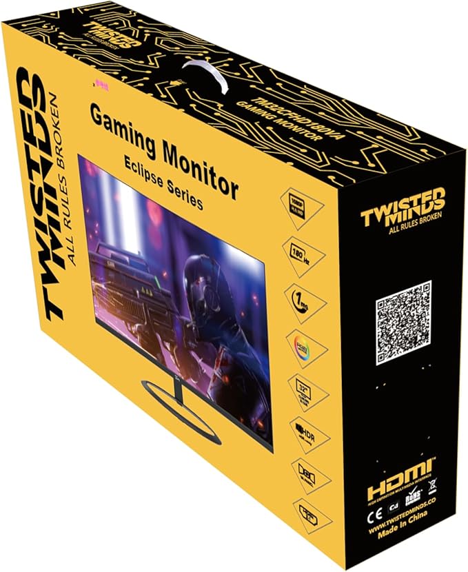 TWISTED MINDS TM32CFHD180VA Eclipse Series, Curved 31.5 Inch,1920x1080p FHD VA Panel, 180Hz Refresh Rate,1ms Response Time, MPRT, Black Gaming Monito - Desert Games