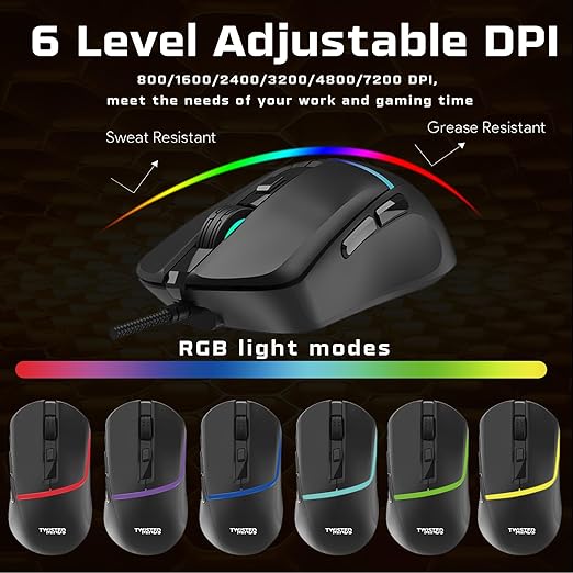 Twisted Minds 4-in-1 Gaming Bundle – TM-HORIZON-X - 87-Key Wired Mechanical Keyboard, Adjustable DPI, 40mm Driver Headset, Over sized 400×900×3MM Mouse Pad – Ergonomic Design for PC Gamer - Desert Games