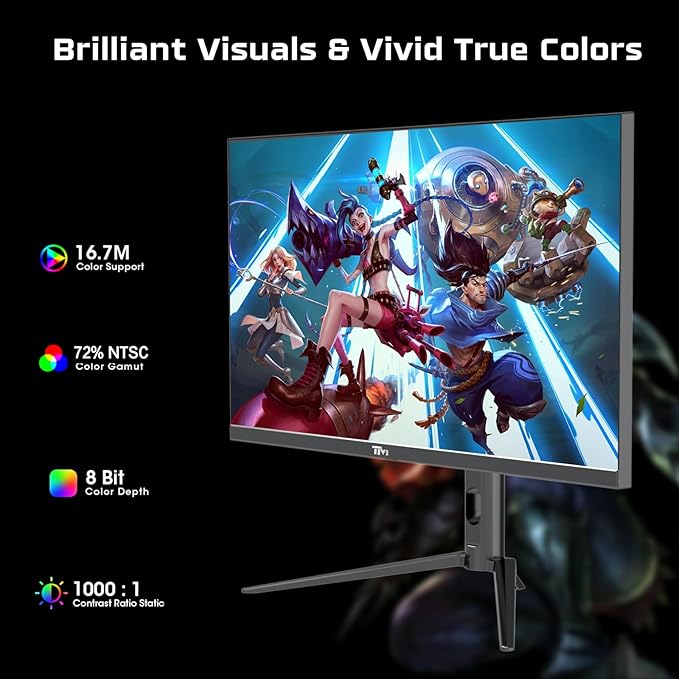 TWISTED MINDS TM27FHD280IPS Supreme Series, Flat 27 Inch, 1920x1080p FHD IPS Panel, 280Hz Refresh Rate, HDMI 2.1, 0.5 Response Time, HDR Black Gaming Monitor - Desert Games