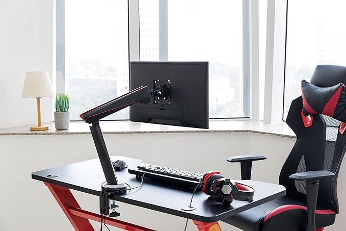 Twisted Mind Single RGB Monitor Mount, Spring-Assisted, Pro Gaming Monitor, Arm With Usb | LDT39-C012U - Desert Games