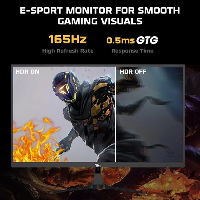 Twisted Minds 27 Inch Display Fast IPS Gaming Monitor - 1080 FHD Resolution, 165 Hz Refresh Rate, 16:9 Aspect Ratio, 0.5ms Response Time - Black - Desert Games