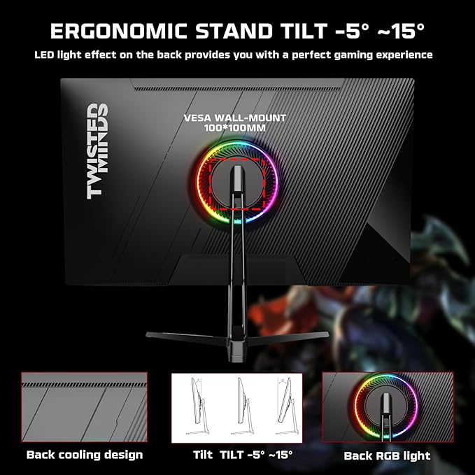 Twisted Minds 32inch, Flat, QHD,165Hz,VA, 1ms, HDR, HDMI2.1 (2) Gaming Monitor - Desert Games