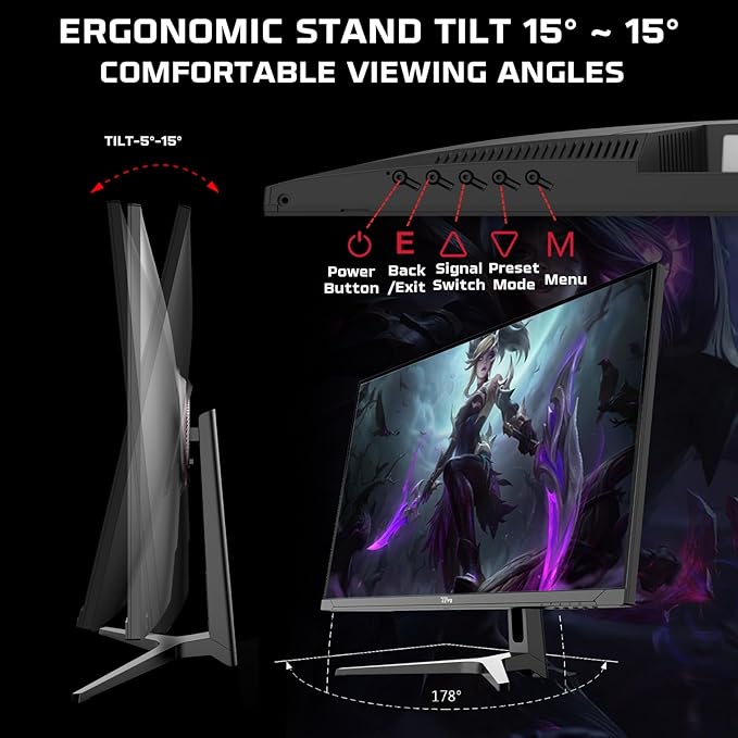 TWISTED MINDS TM32QHD240VA Supreme Series, Flat 31.5 Inch, 2560 x 1440p FHD VA Panel, 240Hz Refresh Rate, 0.5ms Response Time, HDR Black Gaming Monitor, 2.1 HDM - Desert Games