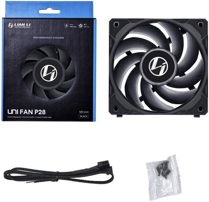 Lian Li UNI FAN P28 120mm Case Fan, Pack of 1, Black | P28120-1B - Desert Games