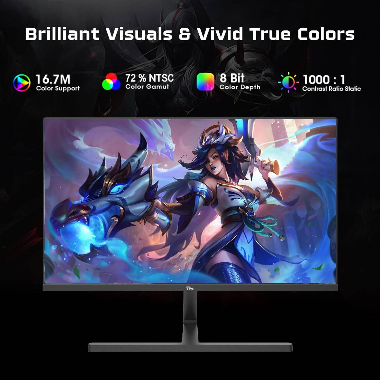 Twisted Minds TM24FHD180IPS Blaze Series Gaming Monitor, 24" FHD IPS Display, 180Hz Refresh Rate, 0.5ms Response Time, NVIDIA G-Sync Compatible, 16.7M Colors, Black | TM24FHD180IPS - Desert Games