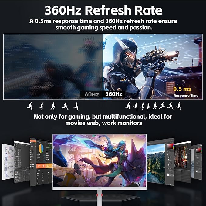 Twisted Minds TMA27FHD360IPS 27" FHD Gaming Monitor, 360Hz Fast IPS Panel, 0.5ms Response, HDR400 Ready, FreeSync, HDMI 2.1 & DP 1.4, Adjustable Stand, PS5 Compatible - Desert Games