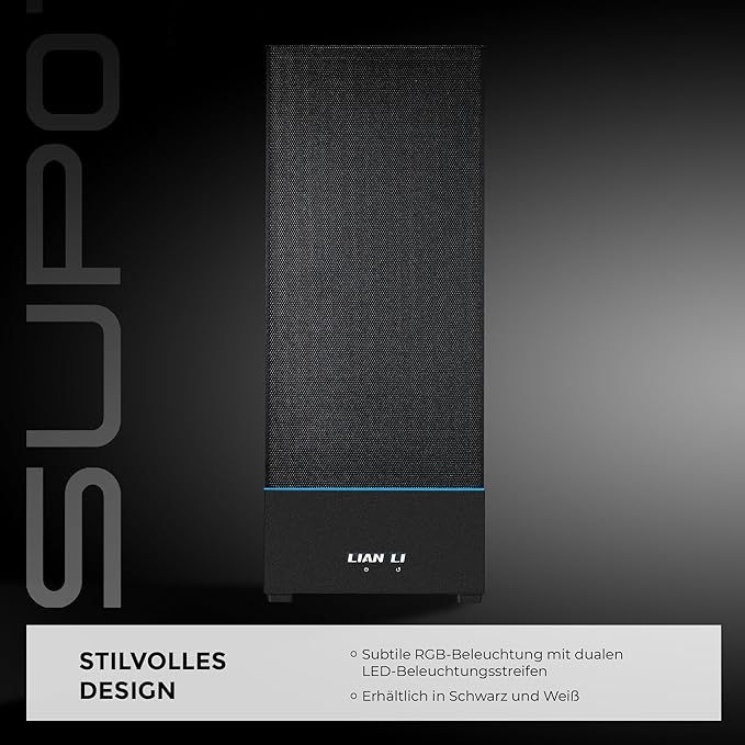 Lian Li SUP 01 Mid-Tower Case - Black, Classic Aluminium PC Chassis - Desert Games
