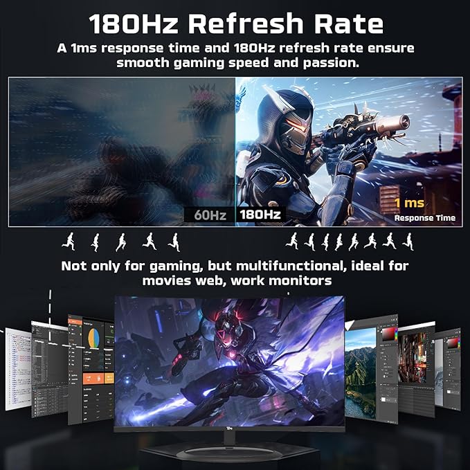 TWISTED MINDS TM32CFHD180VA Eclipse Series, Curved 31.5 Inch,1920x1080p FHD VA Panel, 180Hz Refresh Rate,1ms Response Time, MPRT, Black Gaming Monito - Desert Games