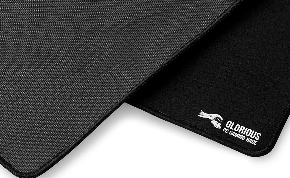 Glorious G-E Extended Gaming Mouse Pad/Mat, Long Black Cloth, Mousepad, Stitched Edges, 36x11 | G-E - Desert Games