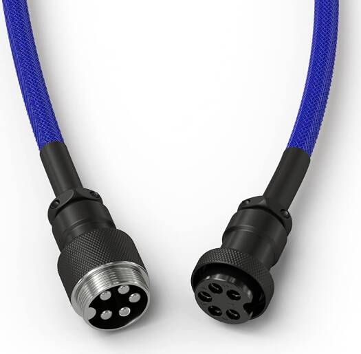 Glorious Coiled USB Type-C Keyboard Cable - Cobalt GLO-CBL-COIL-COBALT - Desert Games