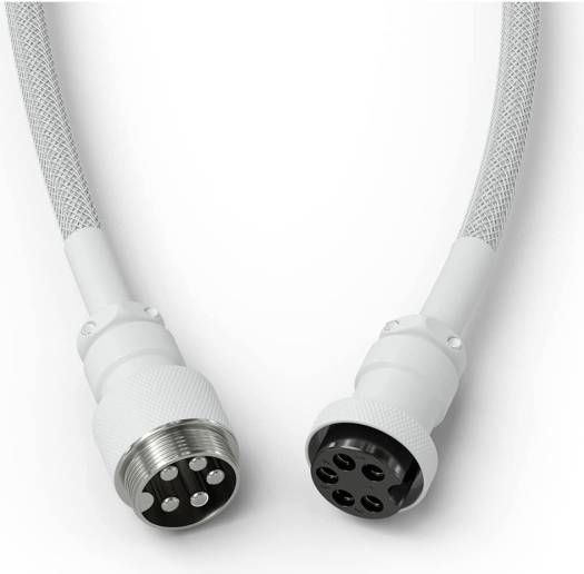 Glorious Coiled USB Type-C Keyboard Cable - White GLO-CBL-COIL-WHITE - Desert Games