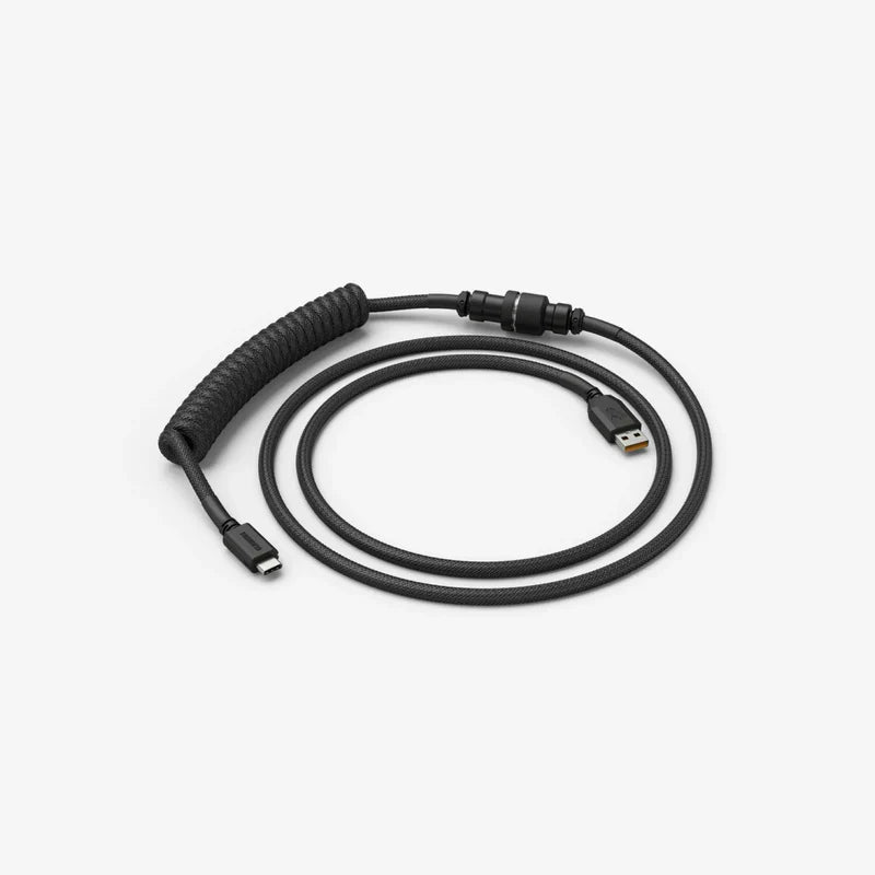 Glorious Gaming Premium Coiled Keyboard Cable - Phantom Black GLO-KB-ACC-CBL-COIL-PBLK - Desert Games