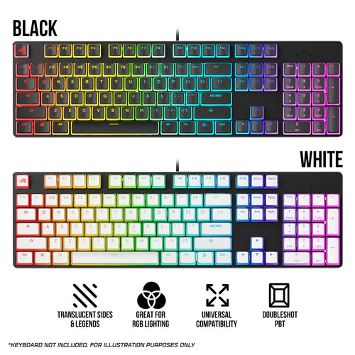 Glorious GPBT Aura V3 RGB Keycaps 130 Keys - Black GLO-KB-ACC-KC-GPBT-AURA-BLK-US - Desert Games