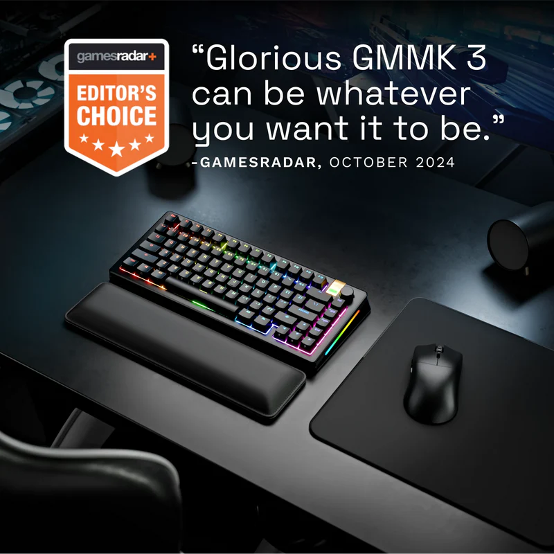 Glorious GMMK 3 PRO HE Prebuilt Wireless Keyboard - Black GMMK3-PRO-75-PB-HE-WL-BLK-US - Desert Games