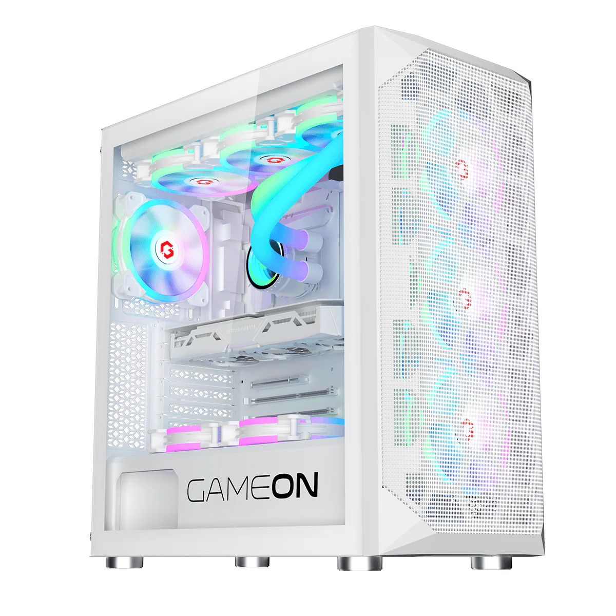 GAMEON Emperor Arctic I Series Mid Tower Gaming Case - White - Desert Games