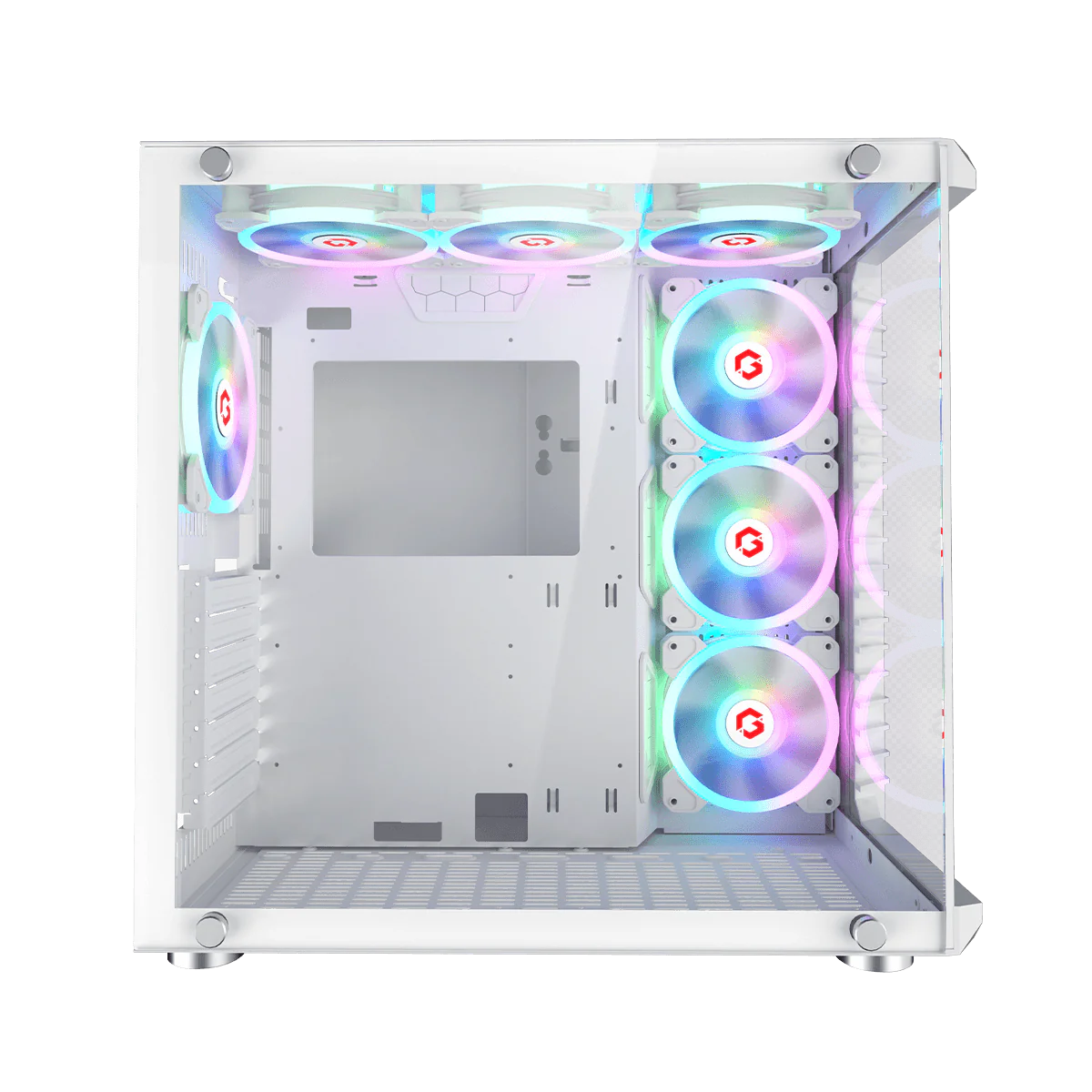 GAMEON Emperor Arctic III Series Mid Tower Gaming Case - White - Desert Games