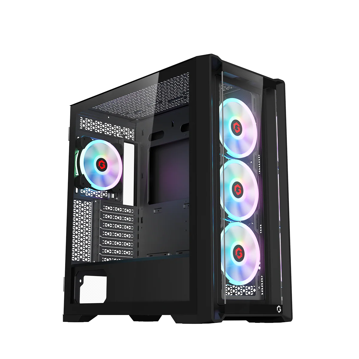 GAMEON Vortex Midnight Series Mid Tower Gaming Case - Black - Desert Games