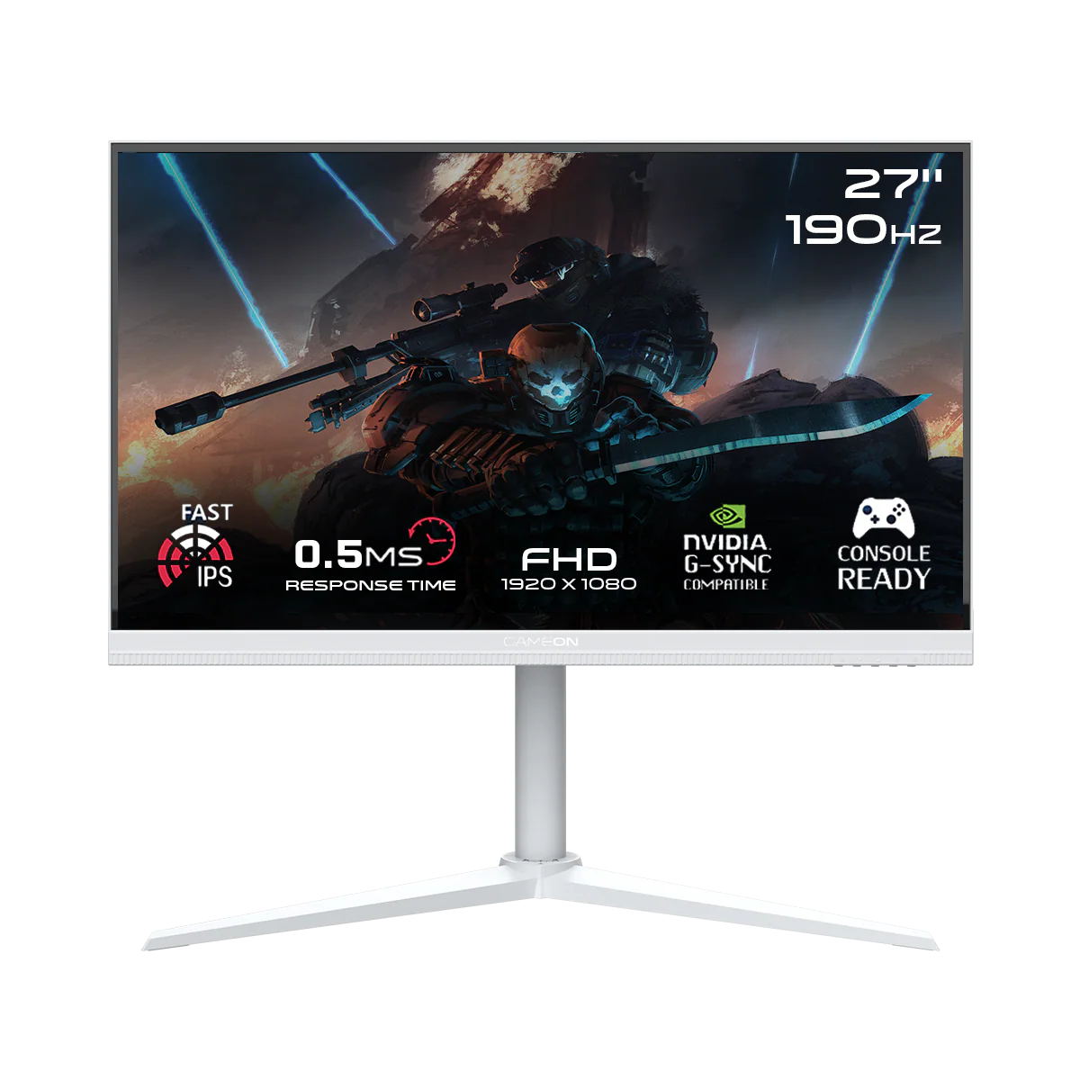 GAMEON GOA27FHD190IPS Artic Pro Series 27" FHD, 190Hz, MPRT 0.5ms, HDMI 2.1, Fast IPS Gaming Monitor (Supports PS5) - White - Desert Games