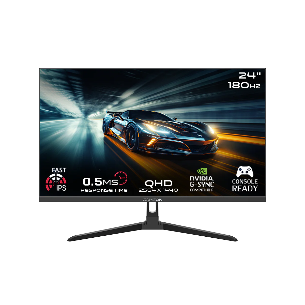 GAMEON GOAE24QHD180IPS Pro Series 23.8” QHD 180HZ, MPRT 0.5ms, HDMI 2.1, Fast IPS Gaming Monitor (Supports PS5) - Black - Desert Games