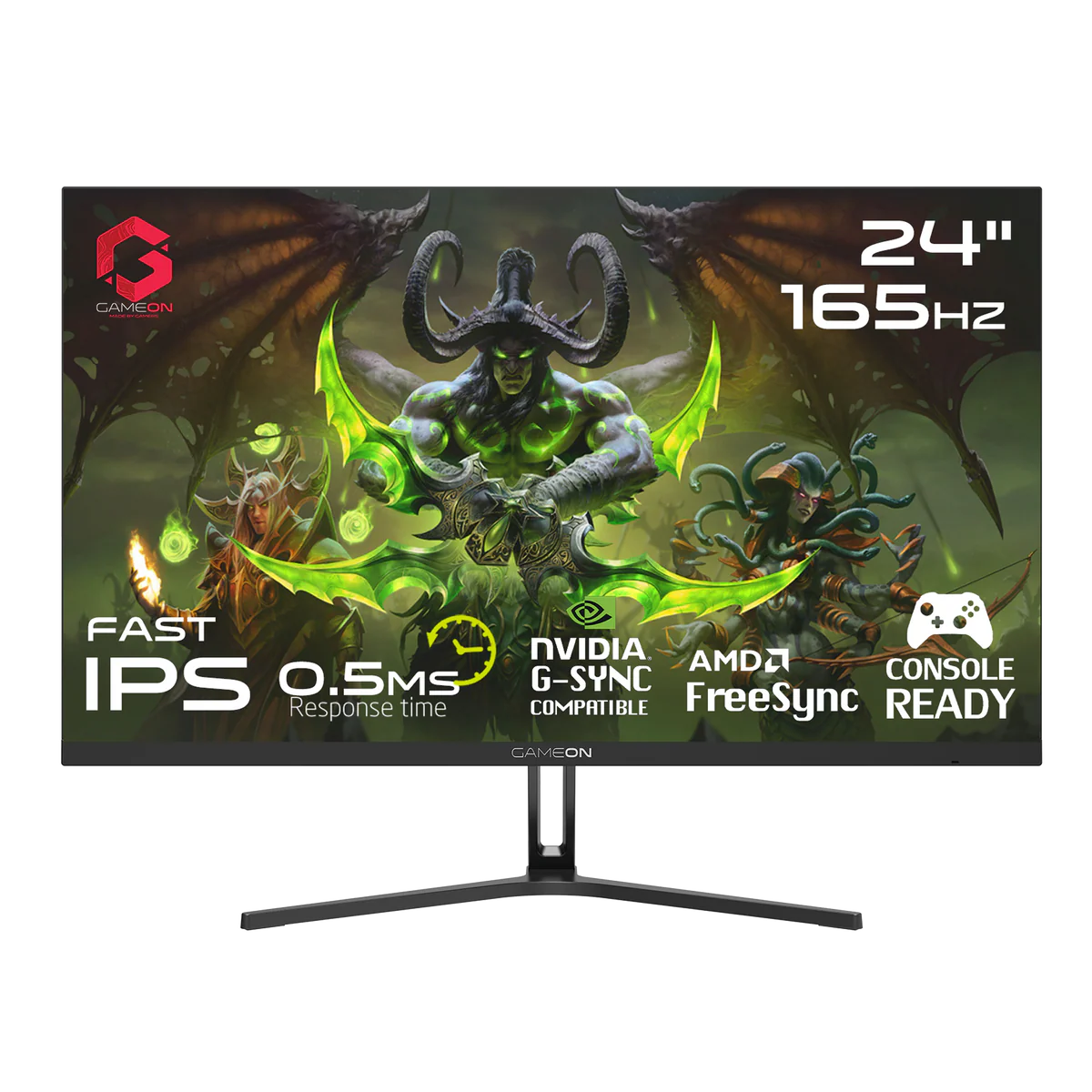 GAMEON GOE24FHD165IPS Epic Series 24" FHD, 165Hz, 0.5ms, HDMI 2.1, IPS Gaming Monitor (Supports PS5) - Black - Desert Games