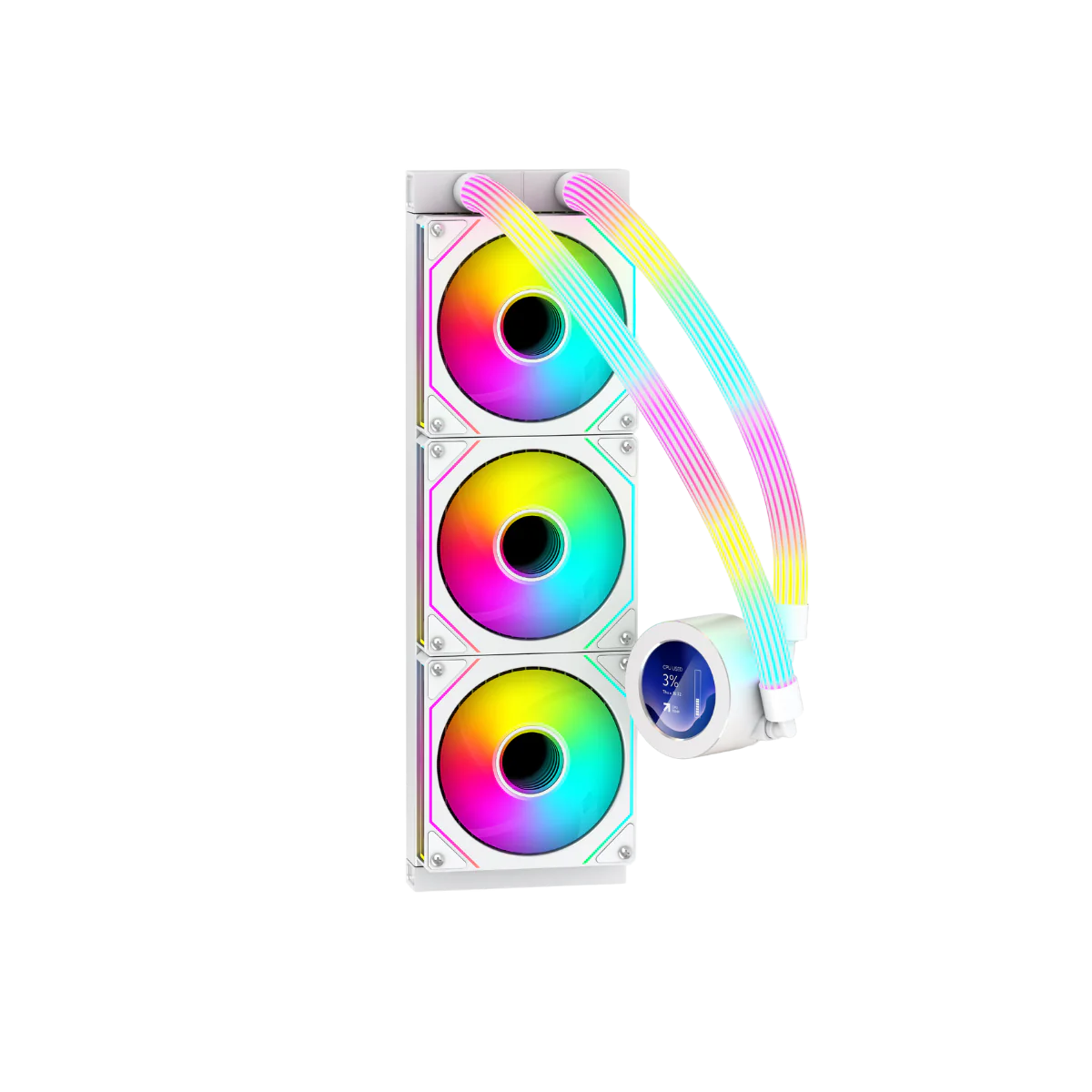 GAMEON KRAKEN N360 LCD Display Liquid CPU Cooler 360mm With ARGB Tube - White - Desert Games
