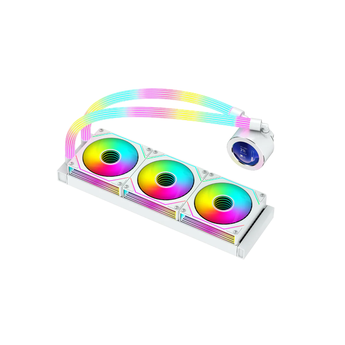 GAMEON KRAKEN N360 LCD Display Liquid CPU Cooler 360mm With ARGB Tube - White - Desert Games