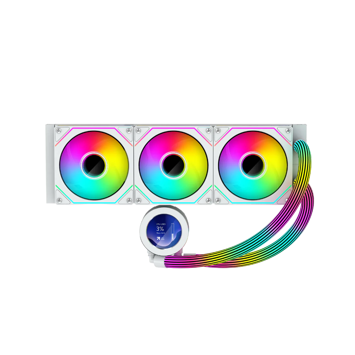 GAMEON KRAKEN N360 LCD Display Liquid CPU Cooler 360mm With ARGB Tube - White - Desert Games