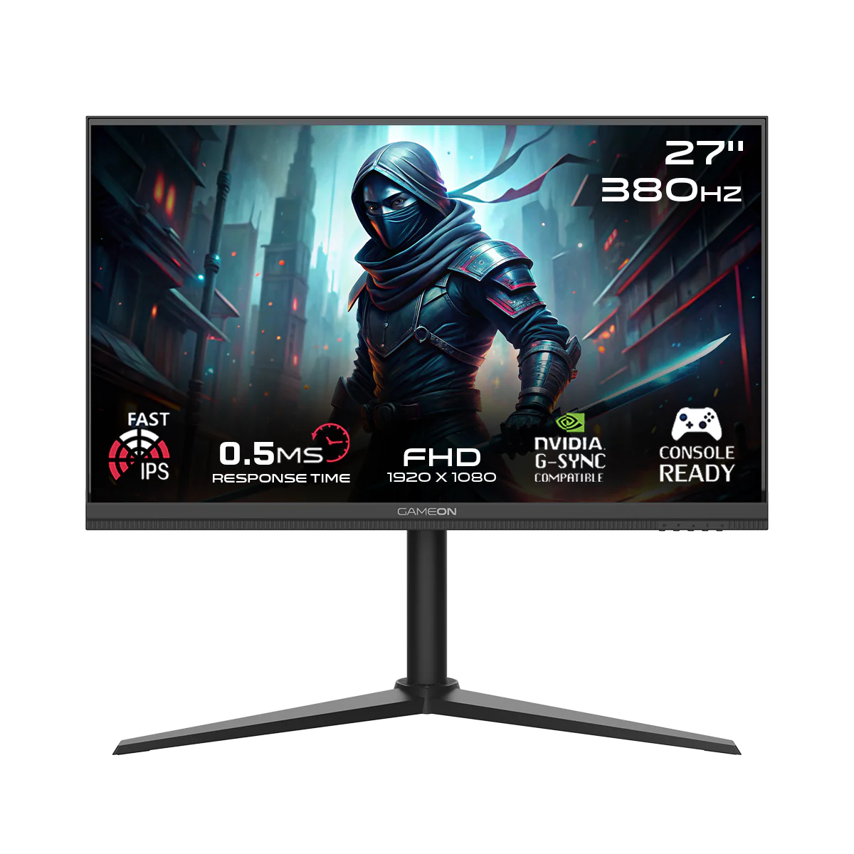 GAMEON GOMP27FHD380IPS Midnight Pro Series 27" FHD, 380Hz, MPRT 0.5ms, HDMI 2.1, Fast IPS Gaming Monitor (Supports PS5) - Black - Desert Games