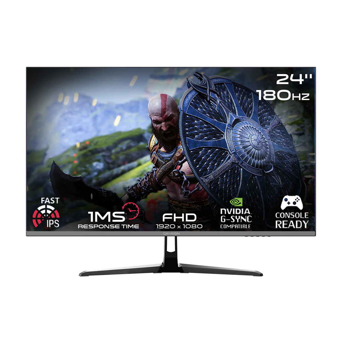 GAMEON GOPS24180VA Pro Series 24" FHD, 180Hz, MPRT 0.5ms, HDMI 2.1, Fast VA Panel Gaming Monitor (Supports PS5) - Black - Desert Games