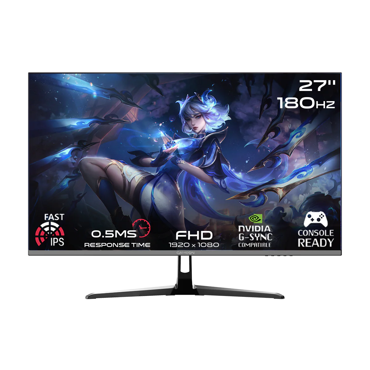 GAMEON GOPS27180IPS Pro Series 27" FHD, 180Hz, MPRT 0.5ms, HDMI 2.1, Fast IPS Gaming Monitor (Supports PS5) - Black - Desert Games