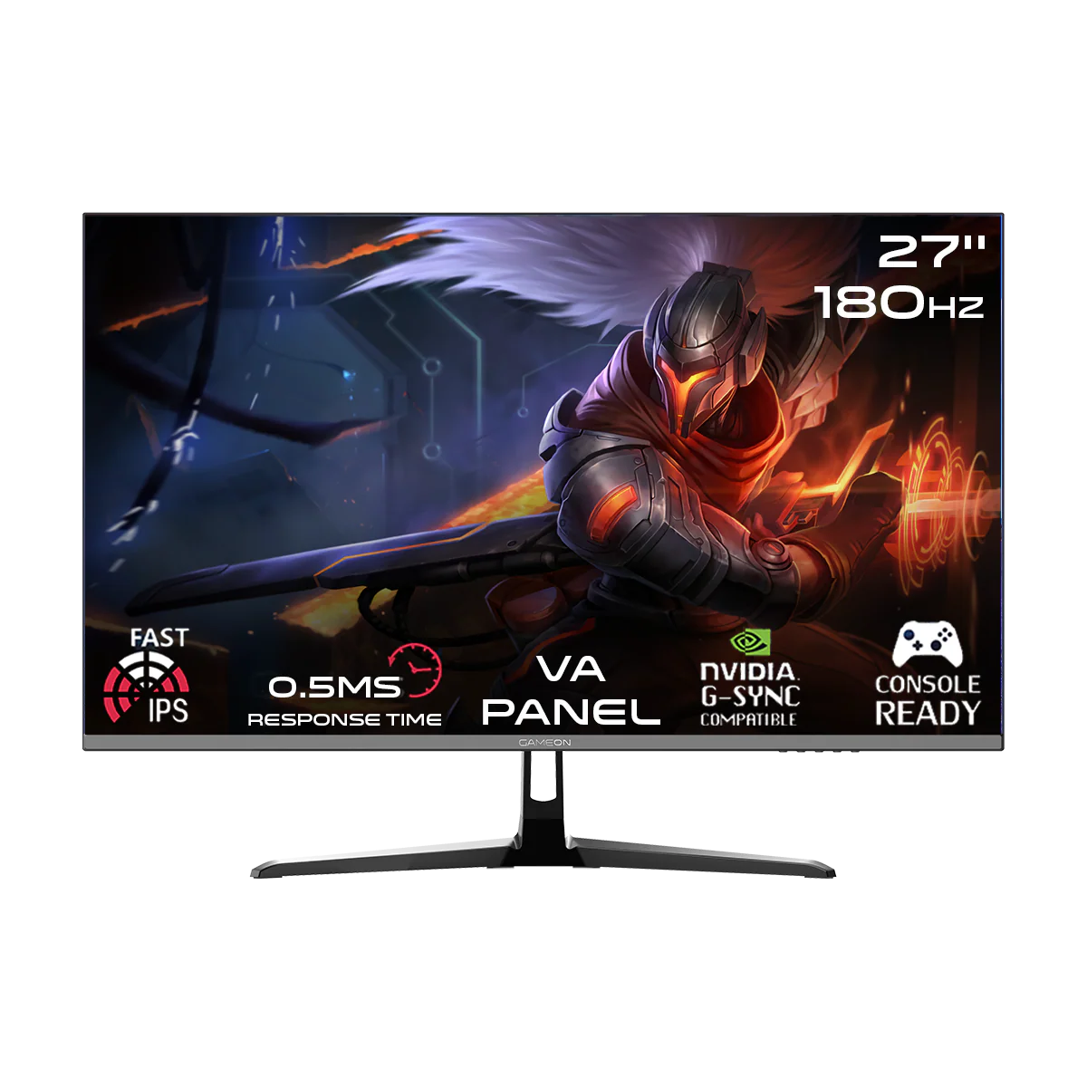 GAMEON GOPS27180VA Pro series 27" FHD, 180Hz, MPRT 0.5ms, HDMI 2.1, Fast VA Panel Gaming Monitor (Supports PS5) - Black - Desert Games