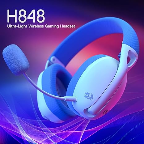 Redragon H848 BT Wireless Gaming Headset - Blue - Desert Games