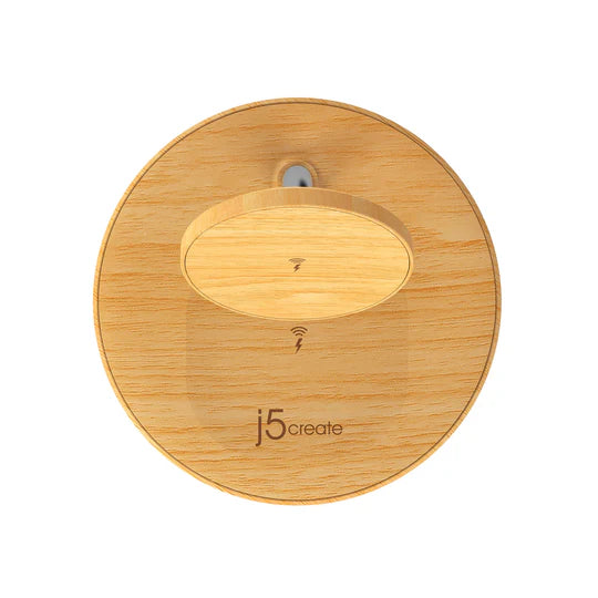J5 Create Wood Grain 2-in-1 Magnetic Wireless Charging Stand - Desert Games