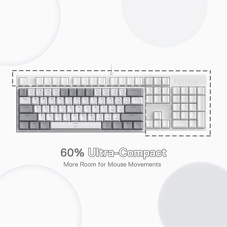 Redragon K617 Fizz 60% Wired RGB Gaming Keyboard - White and Grey - Desert Games