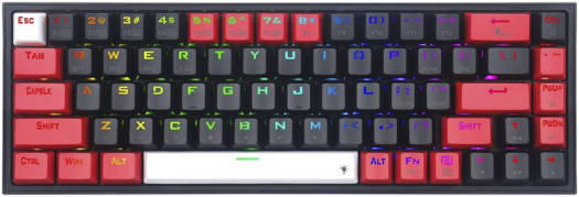 Redragon K631RGB Wired/Wireless Castor Pro Mech Gaming Keyboard, 68 Keys,Red Switch, Black - Desert Games