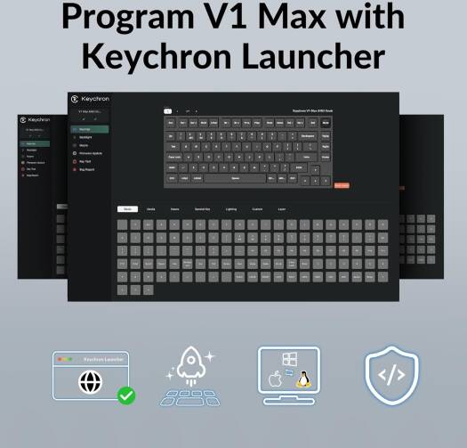 Keychron V1 Max QMK/VIA Wireless Custom Mechanical Keyboard, English-Arabic Layout - Black V1M-D1-AR - Desert Games