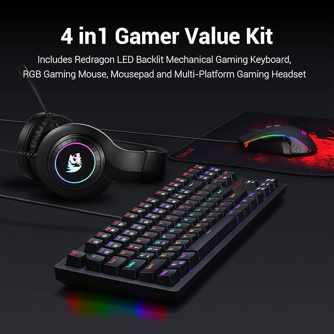 Redragon K552-Bb Mechanical Gaming 4 In 1 Combo - Desert Games