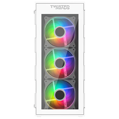 Twisted Minds Titan Glass Mid Tower Gaming Case - White TM-GM-III-W - Desert Games