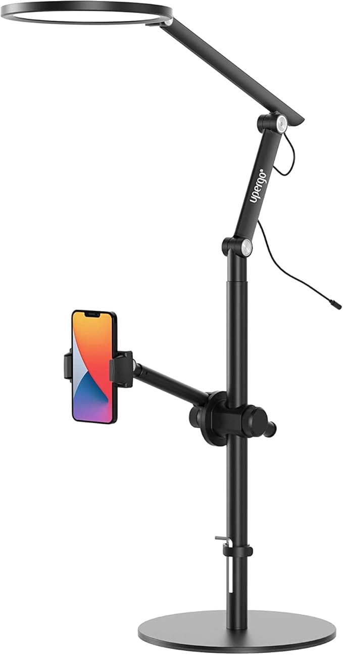 UPERGO LT-1DS Selfie Light Live Stand With Phone & Tablet Holder - Black - Desert Games